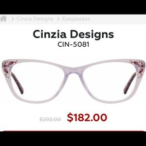 Cinzia designer eye glass frames with case.
